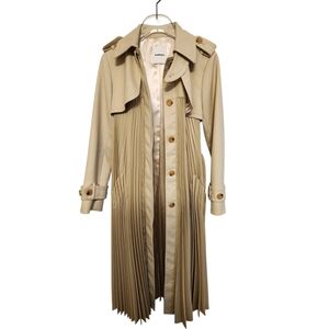 Sandro Tan Pleated Trench Coat